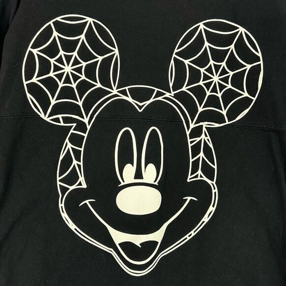 Disney Spirit Jersey Glow Mickey Spider Web Boo Long Sleeve XS Halloween Spooky - Picture 7 of 9